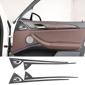 Borde de pegatina suave con logotipo de puerta interior de fibra de carbono real para BMW X3 2018-2022 - Imagen 1 de 12