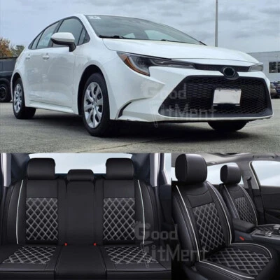 For Toyota Corolla LE Sedan Car 5Pcs Seat Cover Full Set Front + Rear Protector - Image 1 of 4