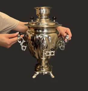 Rare Vintage Soviet Electric Kettle Brass 3L Retro Samovar Original Box Working - Picture 1 of 6