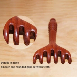 Sandalwood Head Massage Comb Treatment Tool Scalp Massage Five Claws Scratch - Picture 1 of 8
