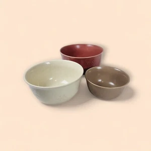 Juego de 3 cuencos mezcladores de cerámica copo de nieve de colección - Imagen 1 de 13