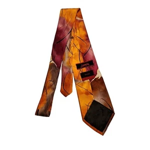 #6806 J Garcia Shaman Silk Necktie Yellow and Orange - Picture 1 of 8