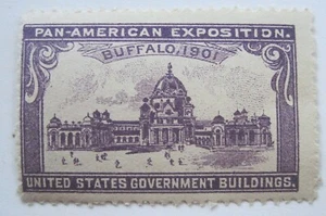 Buffalo New York 1901 Pan American Expo Scarce Purple US Govt Buildings Stamp - Picture 1 of 2