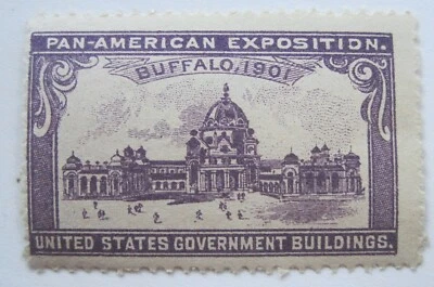 Buffalo New York 1901 Pan American Expo Scarce Purple US Govt Buildings Stamp - Image 1 of 2
