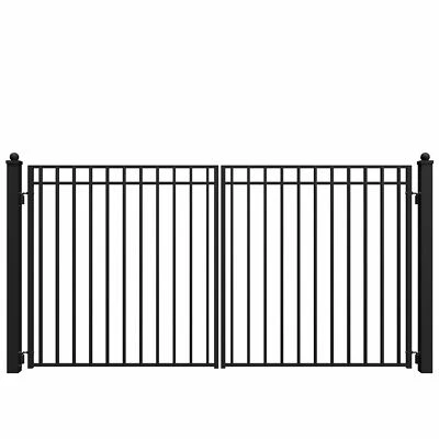 ALEKO Madrid Style Dual Steel Swing Driveway Gate 12 feet Black - Image 1 of 4