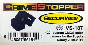 NEW Crimestopper VS-187 Custom BackUp Camera for 2009-2011 Toyota Camry - Picture 1 of 3
