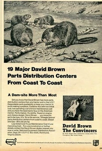1972 Stampa Pubblicità di David Brown DB Trattore Agricolo Distribuzione Ricambi un sito diga - Foto 1 di 2