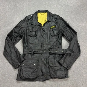 Barbour Jacket Womens Medium Black Duralinen Hunting Country Field Coat Lady - Picture 1 of 11