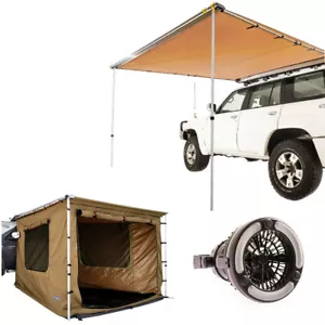 Adventure Kings 2x2.5m Car SUV Side Awning Tent + Awning + 2in1 LED Light & Fan - Picture 1 of 12