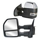 Pair Towing Mirrors For 15-19 Ford F-150 Power Heated Signal Puddle Light Chrome