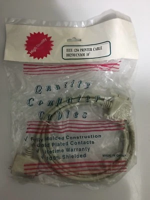 10Ft IEEE 1284 DB25 Male to Centronics CN36 Male Parallel Printer Data Cable NEW - Image 1 of 3