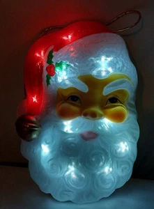 LEUCHTENDER WEIHNACHTSMANN hängendes GESICHT KUNSTSTOFF JINGLE & MINGLE FUNKTIONIERT SUPER 15,5" HOCH - Bild 1 von 12