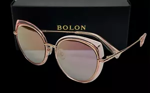NUEVAS GAFAS DE SOL BOLON DE GRAN TAMAÑO MARGOT BL 6066 B30 53 ORO ROSA ESPEJO ROSA - Imagen 1 de 5