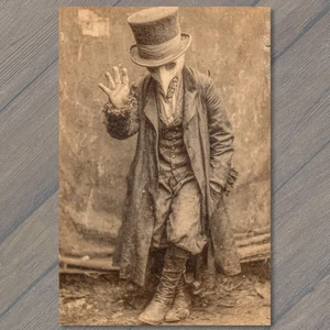 Art Print Plague Doctor Top Hat Gothic Horror Macabre Historical Creepy Costume - Picture 1 of 1