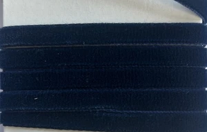 "Cinta de terciopelo azul marino vintage de 3/8"" rayón 5 yardas hecha en Francia #147 B27" - Imagen 1 de 2