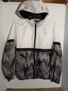 And1 Youth Kids Windbreaker Jacket XL 14/16 Black White Full Zip Hooded - Picture 1 of 11