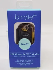 NEW Birdie Plus Smart Personal Safety Alarm BLACK W/BRASS KEYCHAIN - Picture 1 of 3