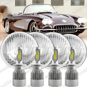 For Chevy Corvette 58-82 Chevelle 64-70 5.75" LED Headlights Hi/Lo Halo DRL 4PCS - Picture 1 of 14