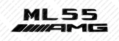 Trunk Black Emblem Badges Logos Letters for Mercedes-Benz ML55 AMG W163 New - Image 1 of 4