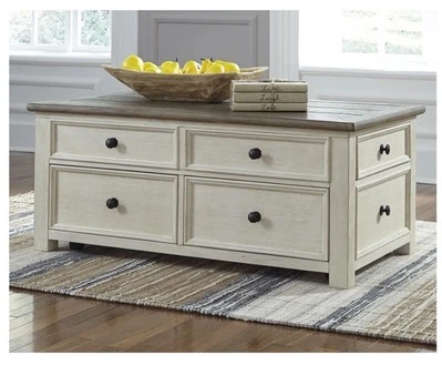 Ashley Bolanburg Farmhouse 签名设计 Lift Top 咖啡桌带 Dra... — 第 1/4 张图片