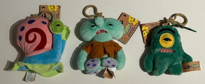 Zuru Fuggler x Spongebob Squarepants Keychain Plush SQUIDWARD PLANKTON GARY set - Image 1 of 4
