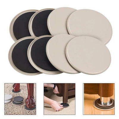 8x 8.9CM Large Furniture Moving Sliders Pads Carpet Felt Gliders Feet Movers new - Image 1 of 4
