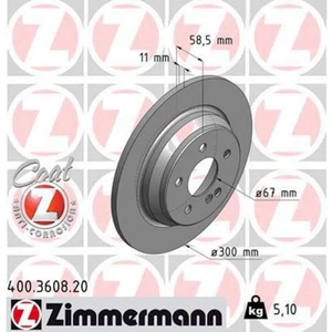 Zimmermann OE Coat Z Brake Rotor Pair 300mm Rear 400.3608.20 - Picture 1 of 2