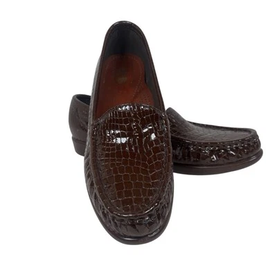 Mocasines SAS para mujer talla 7 ajustados Simplify-C marrón charol cocodrilo nuevos en caja EE. UU. Foto 1 de 4