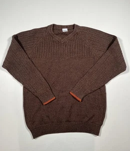 Columbia Pullover Herren Large braun meliert Rundhals Rippstrick Raglanpullover - Bild 1 von 5