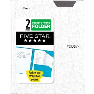 Five Star 2 Pocket Folder, Stay-Put Folder, Plastic Colored Folders with Pock... - Picture 1 of 7