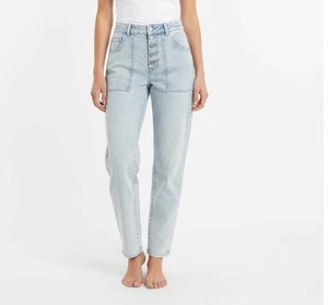 VERONICA BEARD Jeans Arya Straight Leg Gr. 27 helle Waschung hoher Bund Knopfleiste - Bild 1 von 14