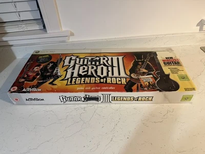 BOXED XBOX 360 GUITAR HERO GIBSON WIRELESS GUITAR, STRAP & 2x GAMES BUNDLE - Image 1 of 4