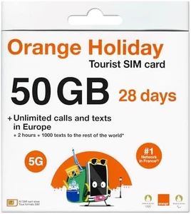 TSIM Europe Sim Card for 28 Days with 50GB Data | Orange Holiday with 4G / 5G... - Picture 1 of 12