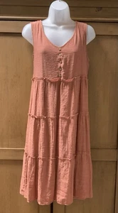 Anthropologie Naïf ärmelloses Stufenkleid gefüttert rostbraun Boho bequem Gr. M - Bild 1 von 13
