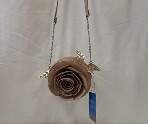 Danielle Nicole Beauty & Beast Enchanted Rose Belle Purse Bag Gold Tan Crossbody - Picture 1 of 7