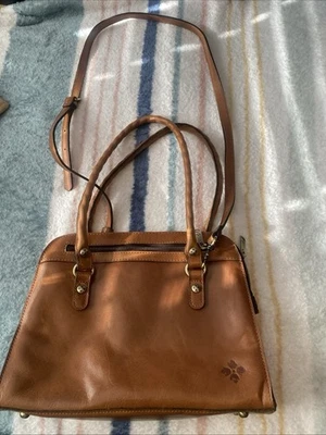 Patricia Nash 手提包 光滑 Heritage 棕色皮革 带袋 — 第 1/4 张图片