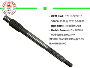 For Suzuki 57610-93901 Propeller Shaft Outboard 57600-93901 57610-90L00 9.9-15HP - Picture 1 of 10
