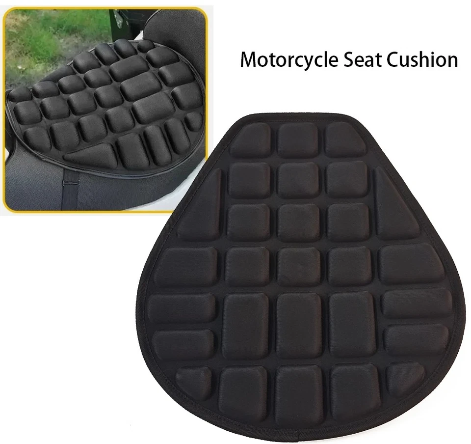 1X Funda de asiento de motocicleta Cojín de asiento universal Alivio de presión Almohadilla de aire Confort Foto 1 de 4