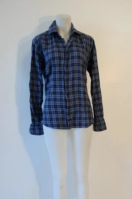 Mens Xacus (Evolution Fit) Blue, Black Plaid Button Down Shirt 15/38 - Image 1 of 4