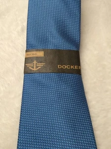 Dockers Handgefertigte Krawatte Blau Seide Polyester Neu - Bild 1 von 6