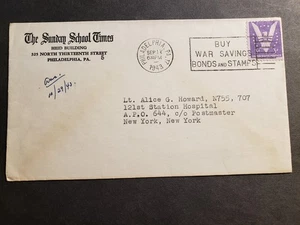 ENFERMERA APO 644 SUDBERRY, INGLATERRA, REINO UNIDO 1943 SEGUNDA GUERRA MUNDIAL Ejército Cubierta 121º Oficial Hospital - Imagen 1 de 2