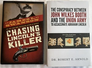 LOT OF 2 BOOKS ABOUT ABRAHAM LINCOLN AND  JOHN WILKES BOOTH CONSPIRACY & CHASE - Picture 1 of 13