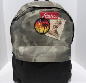 NEFF Backpack Camo Aloha Pin-up Patches School Travel Bag 18" NWT - Picture 1 of 15
