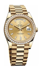 Rolex Day-Date 40mm President 18kt YG Baguette Diamond 228348RBR  - Picture 1 of 5