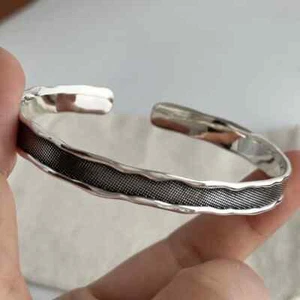 EDLES Armband 925 SILBER massiv Armkette Ring dünner ARMREIF Armzange Zirkonia - Bild 1 von 5