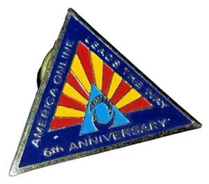 Vintage AOL America 6th Anniversary Leads The Way Employee lapel Pin - Picture 1 of 4