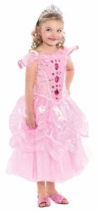 Pink Diamond Princess Jeweled Ball Gown Fancy Dress Up Halloween Child Costume - Picture 1 of 6