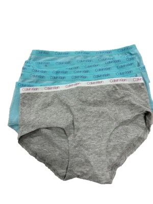 Calvin Klein Girls' Youth Hipster, 7-pack (BLUE/GREY, LARGE) NWOT - Image 1 of 4