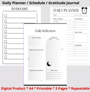 Digital Planner DAILY TO DO LIST GRATITUDE Pastel Cute Goodnotes iPad Printable - Picture 1 of 3