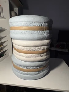 VIRAL Pastel Blue Flower Macaron Stool HomeGoods - Picture 1 of 5